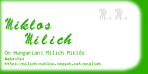 miklos milich business card